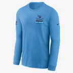 Tennessee Titans Sideline Team Issue Men's Nike Dri-FIT NFL Long-Sleeve T-Shirt - Blue