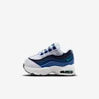 Nike Air Max 95 Premium Baby/Toddler Shoes - White/Lake Blue/French Blue/Emerald Green