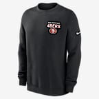 San Francisco 49ers Draw Block Club Men's Nike NFL Pullover Crew - Black