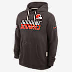 Cleveland Browns Sideline Standard Issue Men's Nike Dri-FIT NFL Pullover Hoodie - Brown