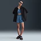 Nike Sportswear Chill Poplin Woven Loose Long-Sleeve Button-Down Top