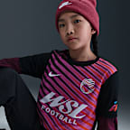Camisola de futebol do equipamento de aquecimento Nike WSL Júnior