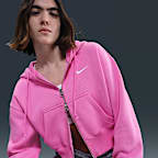 Sudadera con gorro holgada cropped con cierre completo para mujer Nike Sportswear Phoenix Fleece