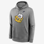 Michigan Wolverines Legacy Club Primary Logo Men's Nike College Pullover Hoodie - Dark Grey Heather