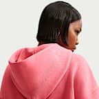 Sudadera con gorro Nike Sportswear oversized cropped Henley de tejido Fleece para mujer Phoenix