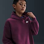 Sudadera con gorro sin cierre oversized para niños talla grande Nike Sportswear Club Fleece