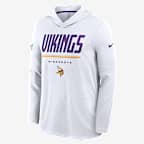 Minnesota Vikings Sideline Men's Nike Dri-FIT NFL Long-Sleeve Hooded Top - White