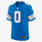 Jersey de fútbol americano Nike de la NFL Game para hombre Terrion Arnold Detroit Lions - Azul