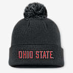 Gorro con dobladillo universitario Nike para hombre Ohio State Peak - Negro