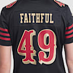 Jersey Nike de la NFL Game para mujer The Faithful San Francisco 49ers Rivalries Collection