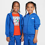 Conjunto de dos piezas de sudadera con gorro para niños talla pequeña Nike Full-Zip Club Set