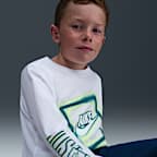 Playera de manga larga para niños talla pequeña Nike Glow With Me