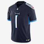Cam Ward Tennessee Titans 2025 NFL Draft First Round Pick Men's Nike Dri-FIT NFL Limited Jersey - Navy