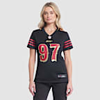 Jersey Nike de la NFL Game para mujer Nick Bosa San Francisco 49ers Rivalries Collection - Negro