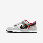 Nike Dunk Low "Lunar New Year" Big Kids' Shoes - White/White/University Red/Black