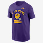 Playera universitaria Nike para hombre LSU Legacy Arch Helmet - Morado