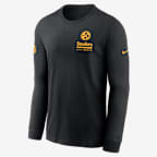 Pittsburgh Steelers Sideline Team Issue Men's Nike Dri-FIT NFL Long-Sleeve T-Shirt