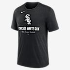 Playera Nike de la MLB para hombre Chicago White Sox Logo - Negro jaspeado