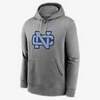 North Carolina Tar Heels Legacy Club Primary Logo Men's Nike College Pullover Hoodie - Dark Grey Heather