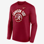 Playera de manga larga universitaria Nike Dri-FIT para hombre Alabama Courtside - Carmesí team