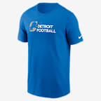 Playera Nike de la NFL para hombre Detroit Lions Team Outline Essential T-Shirt - Azul