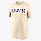 Los Angeles Dodgers Swoosh Legend Men's Nike Dri-FIT MLB T-Shirt - Cream
