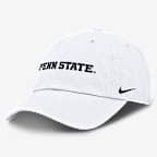 Gorra universitaria Nike ajustable para hombre Penn State Nittany Lions Core Club Mascot Wordmark - Blanco