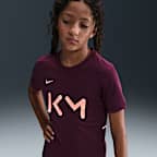 Kylian Mbappé Academy voetbalshirt met korte mouwen en Dri-FIT voor kids