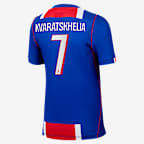 Khvicha Kvaratskhelia Paris Saint-Germain 2026/27 Stadium Home Big Kids' Nike Dri-FIT Soccer Jersey - Blue/Red