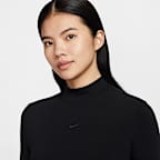 ナイキ スポーツウェア チル ニット ウィメンズ スリム ロングスリーブ モックネック Tシャツ