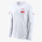 Kansas City Chiefs Sideline Team Issue Men's Nike Dri-FIT NFL Long-Sleeve T-Shirt - White