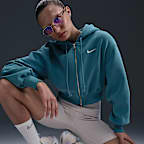 Sudadera con gorro holgada cropped de cierre completo para mujer Nike Sportswear Phoenix Fleece