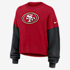 Sudadera de cuello redondo sin cierre Nike de la NFL para mujer San Francisco 49ers