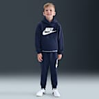 Conjunto de sudadera con gorro para niños talla chica Nike Sportswear Club Fleece