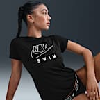 Playera de manga corta para mujer Nike Swim Swoosh Hydroguard