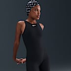 Traje de baño con piernas y cuello alto para mujer Nike Swim HydraStrong Essential