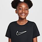 Nike One Fitted Older Kids' (Girls') Dri-FIT Short-Sleeve Top