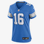 Jersey de fútbol americano Nike de la NFL Game para mujer Jared Goff Detroit Lions - Azul