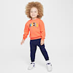 Conjunto de dos piezas de sudadera de cuello redondo de tejido Fleece ligero infantil Nike Sportswear Powder Play