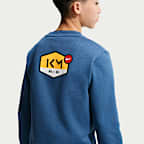 Fotbollströja Kylian Mbappé Club Fleece med rund hals för ungdom