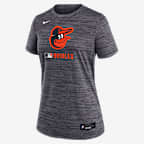 Playera Nike Dri-FIT de la MLB para mujer Baltimore Orioles Authentic Collection Velocity - Negro