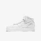 Nike Air Force 1 Mid LE Big Kids' Shoes - White/White