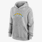Sudadera con gorro sin cierre Nike de la NFL para mujer Los Angeles Chargers Club