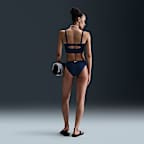 Midkini con cuello en V para mujer Nike Swim Effortless Essential