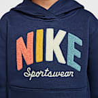 Sudadera con gorro sin cierre de tejido Fleece para preescolar Nike Sportswear Powder Play