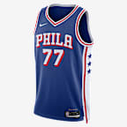 Philadelphia 76ers Icon Edition Men's Nike Dri-FIT NBA Swingman Jersey - Rush Blue