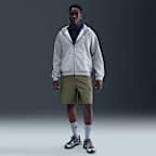 Hoodie de lã cardada com fecho completo Nike Solo Swoosh para homem