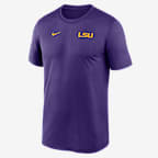 Playera universitaria Nike Dri-FIT para hombre LSU Sideline Legend Small Logo - Morado