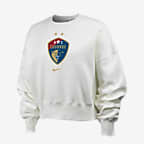 Sudadera de cuello redondo Nike de la NWSL para mujer North Carolina Courage Club Fleece - Vela