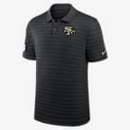 San Francisco 49ers Rivalries Collection Sideline Victory Striped Men's Nike Dri-FIT NFL Polo - Black